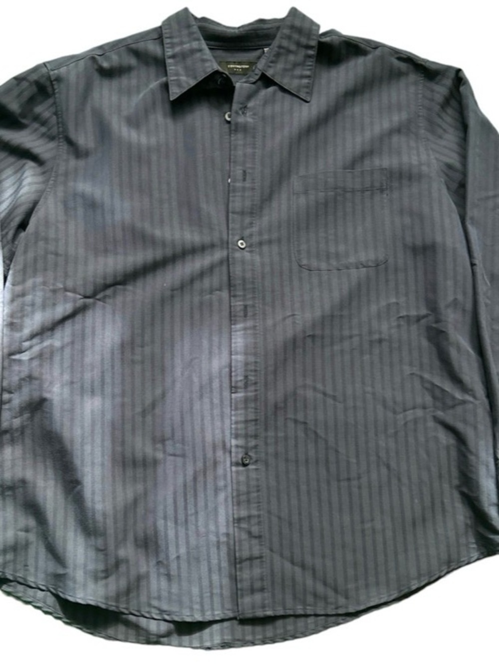 Covington Men's Blue/Gray Pinstripe Long Sleeve Dress Shirt Size XL Button Up